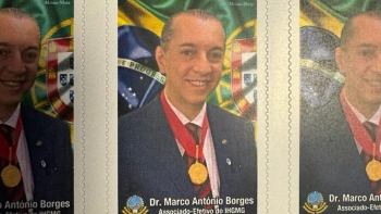 Imagem de Marco Borges, primeiro português num selo do Brasil